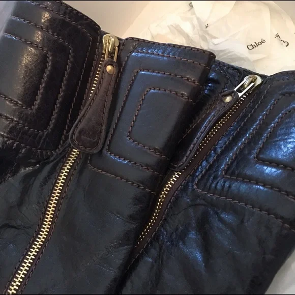 Chloe Brown Heeled Boots Size 8